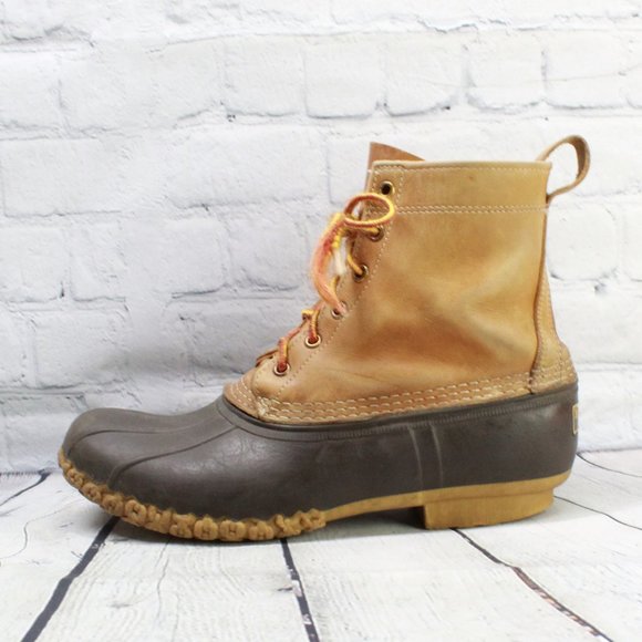 L.L. Bean Other - LL Bean 8'' Brown Leather Thinsulate Waterproof Lace Up Duck Boots M 9 L 11